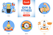 Gym and Fitness Themes, an Outline Icon by TAlex (Thumbnail 1 of 6)