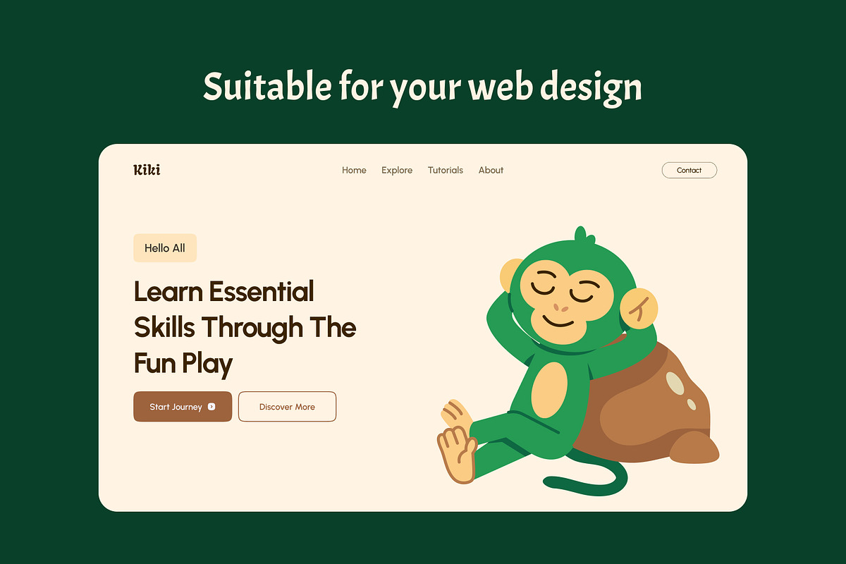 100 Cute Monkey Vector Icons, an Emoji Icon by Creative Stall (Photo 7 of 11)
