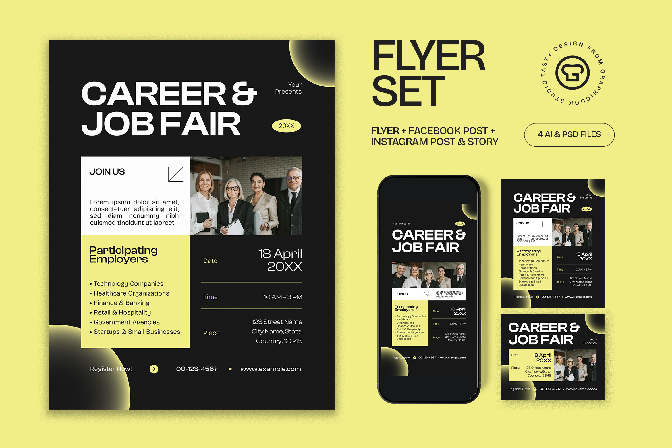 Job Fair Flyer, a Flyer Template by graphicook