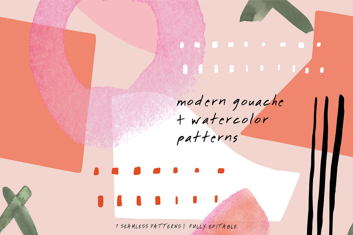 Modern Gouache Patterns Bundle, a Pattern Graphic by The Collective Studio (Photo 2 of 16)