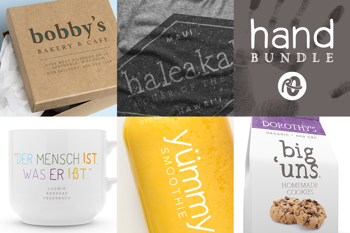 Hand: 5 font bundle, all hand drawn