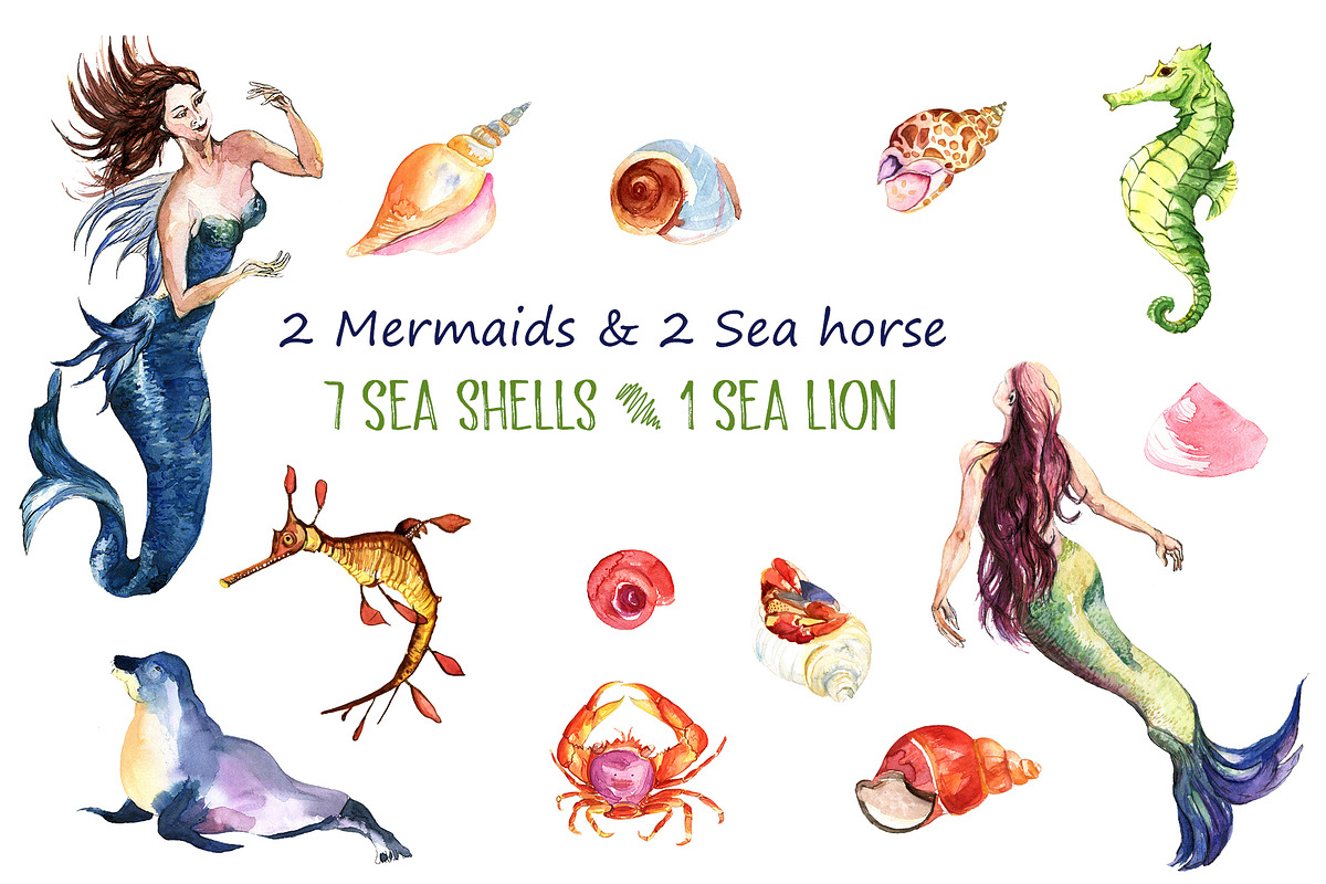 Sea World Watercolor Clipart, an Animal Illustration by Pixavics (Photo 3 of 5)