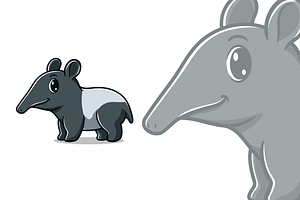 Cute tapir cartoon