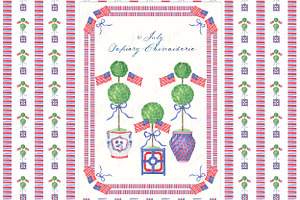 Topiary Boxwood Chinoiserie 4 July, a Graphic by LABFcreations