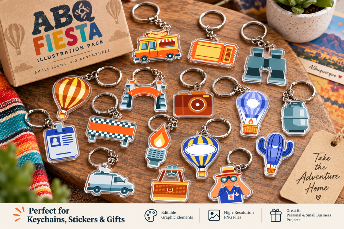 ABQ Fiesta Festival & Travel Vector, an Object Illustration by KAZ by IanMikraz Studio (Photo 4 of 6)