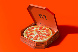 3d Pizza Delivery Boxes Mockup