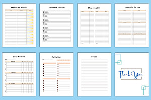 Productivity Planner Canva Interior