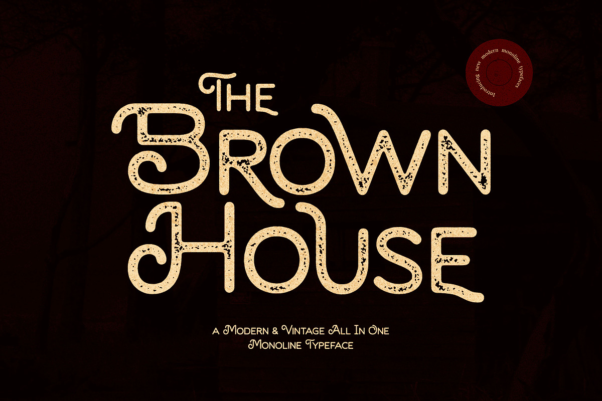 Brown House - A Modern & Vintage, a Sans Serif Font by Almarkhatype (Photo 1 of 13)