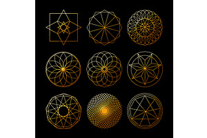 Sacred geometry golden symbols and, an Illustration by pikepicture