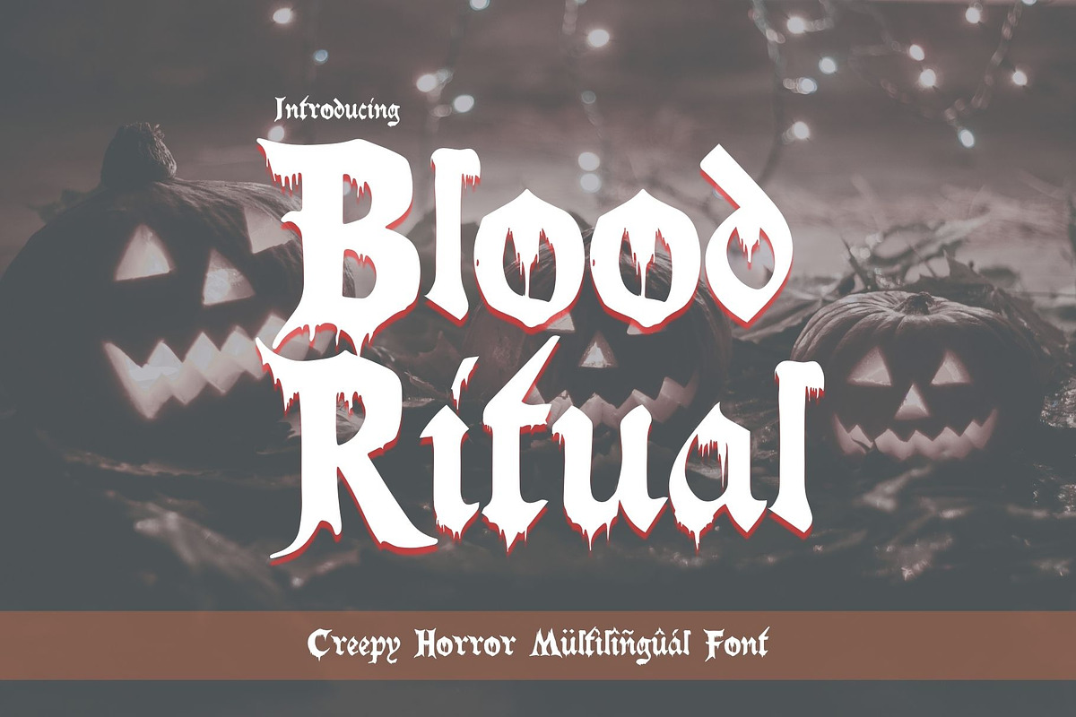 Ritual Multilingual Horror Font, a Serif Font by LunaCco Design (Photo 1 of 6)