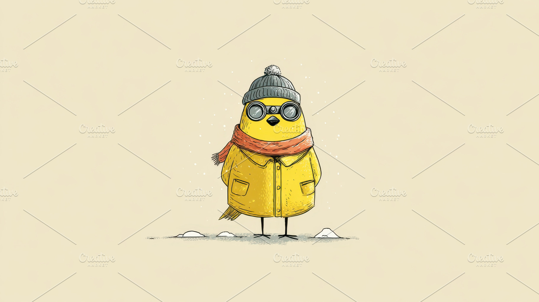 Bird wearing coat and hat in winter, a Photo by Beautiful things