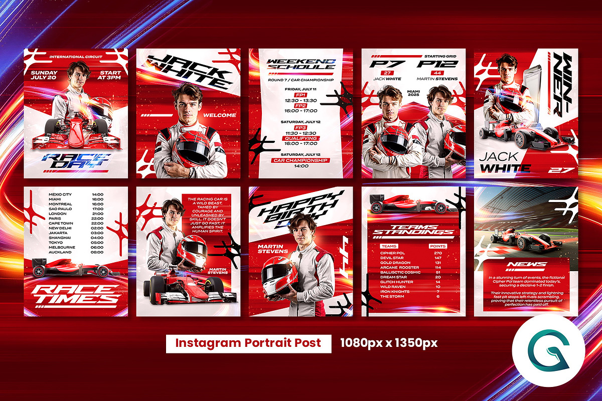 Car Racing Social Media Template preview 2