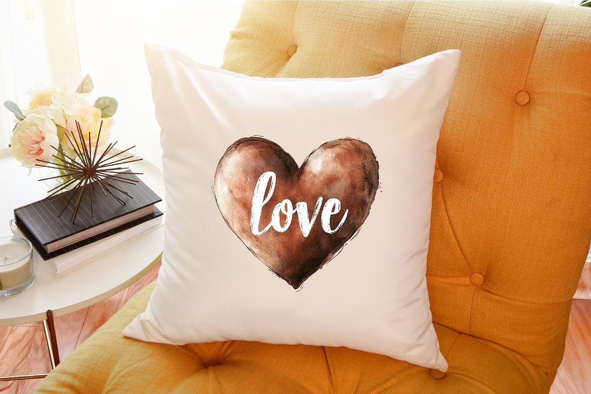 Watercolor Brown Hearts PNG Clipart, an Illustration by Sublimation Artist (Photo 6 of 6)