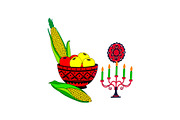 Festive Kwanzaa & Hanukkah Icon Set, an Object Graphic by yasushie (Thumbnail 13 of 16)