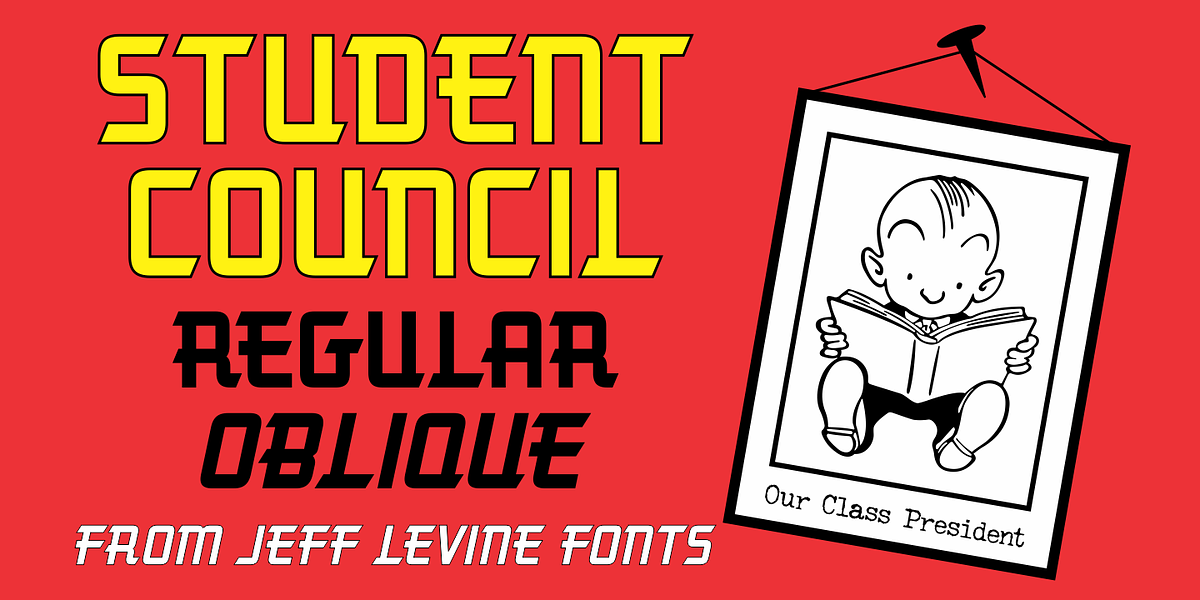Student Council JNL, a Sans Serif Font by Jeff Levine Fonts (Photo 1 of 5)