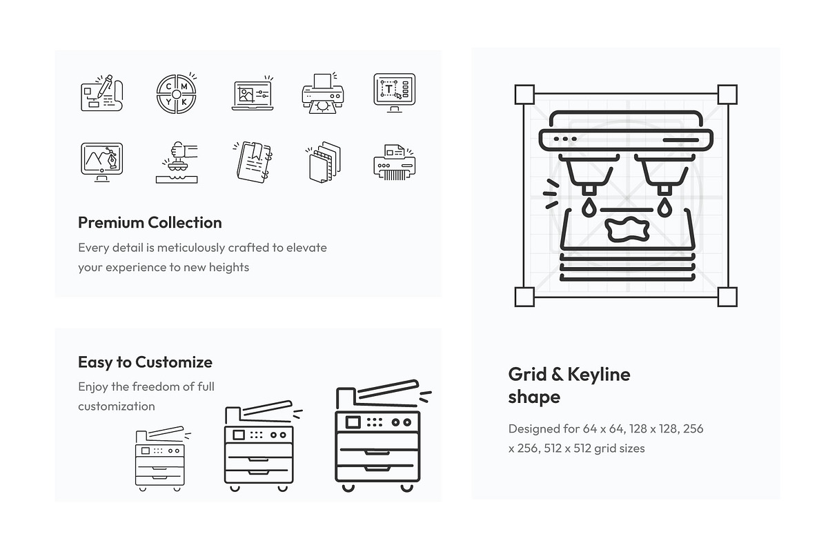 Print Method Icon Collection, an Outline Icon by Prosymbols (Photo 3 of 5)