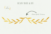 Gold Glitter Leaves Clipart, a Decorative Illustration by Minky Moo Creations (Thumbnail 8 of 17)