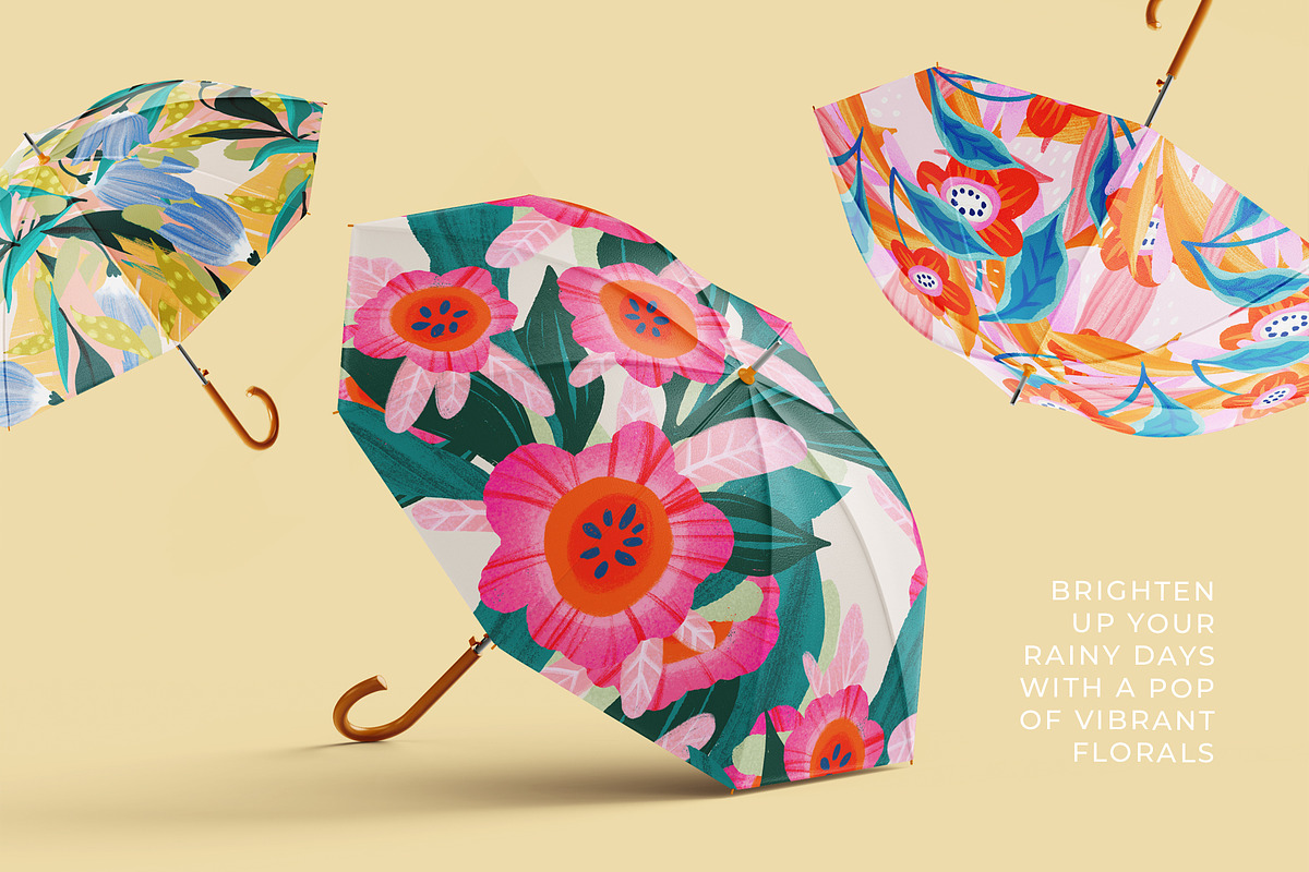Bold Jungle Blooms Seamless Patterns, a Decorative Illustration by Ramona Schratt (Photo 8 of 9)