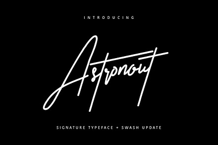Astronout Signature Typeface, a Script Font by Maulana Creative
