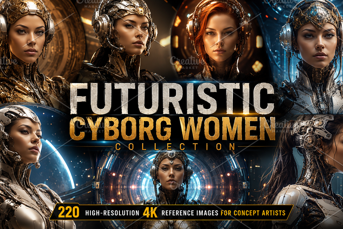 Cosmic Cyborg Women Reference Pack, a Person Illustration by Premium Digital Templates (Photo 1 of 3)