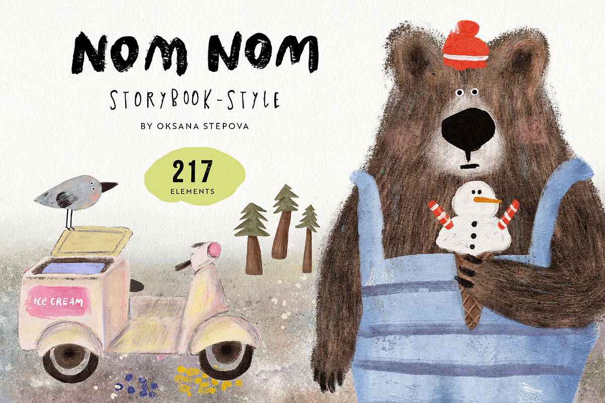 NOM NOM | 217+ elements, an Animal Illustration by Oksana Stepova (Photo 1 of 20)