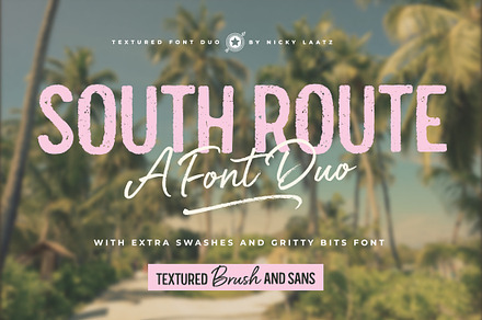 South Route Font Duo & Extras, a Script Font by Nicky Laatz
