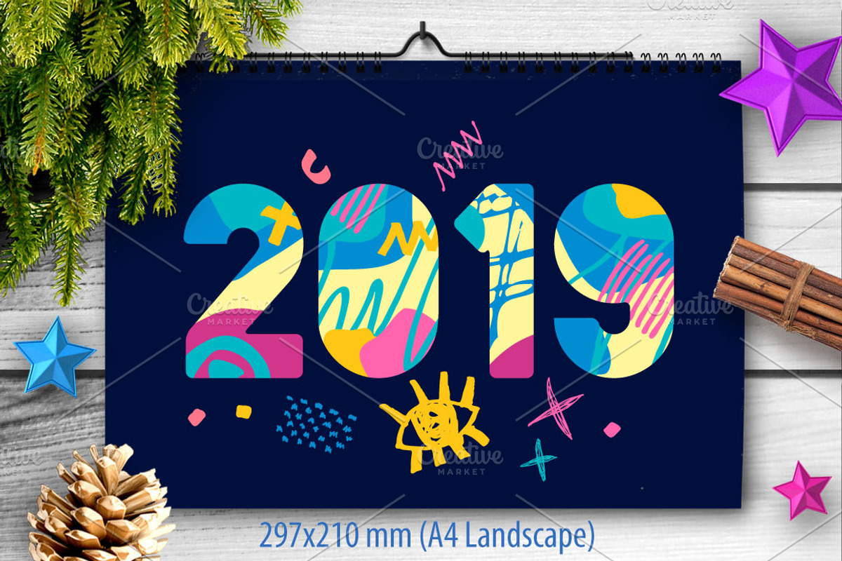 2019 New Year Christmas Blue Bundle, an Object Graphic by Iraida_Bearlala (Photo 3 of 7)