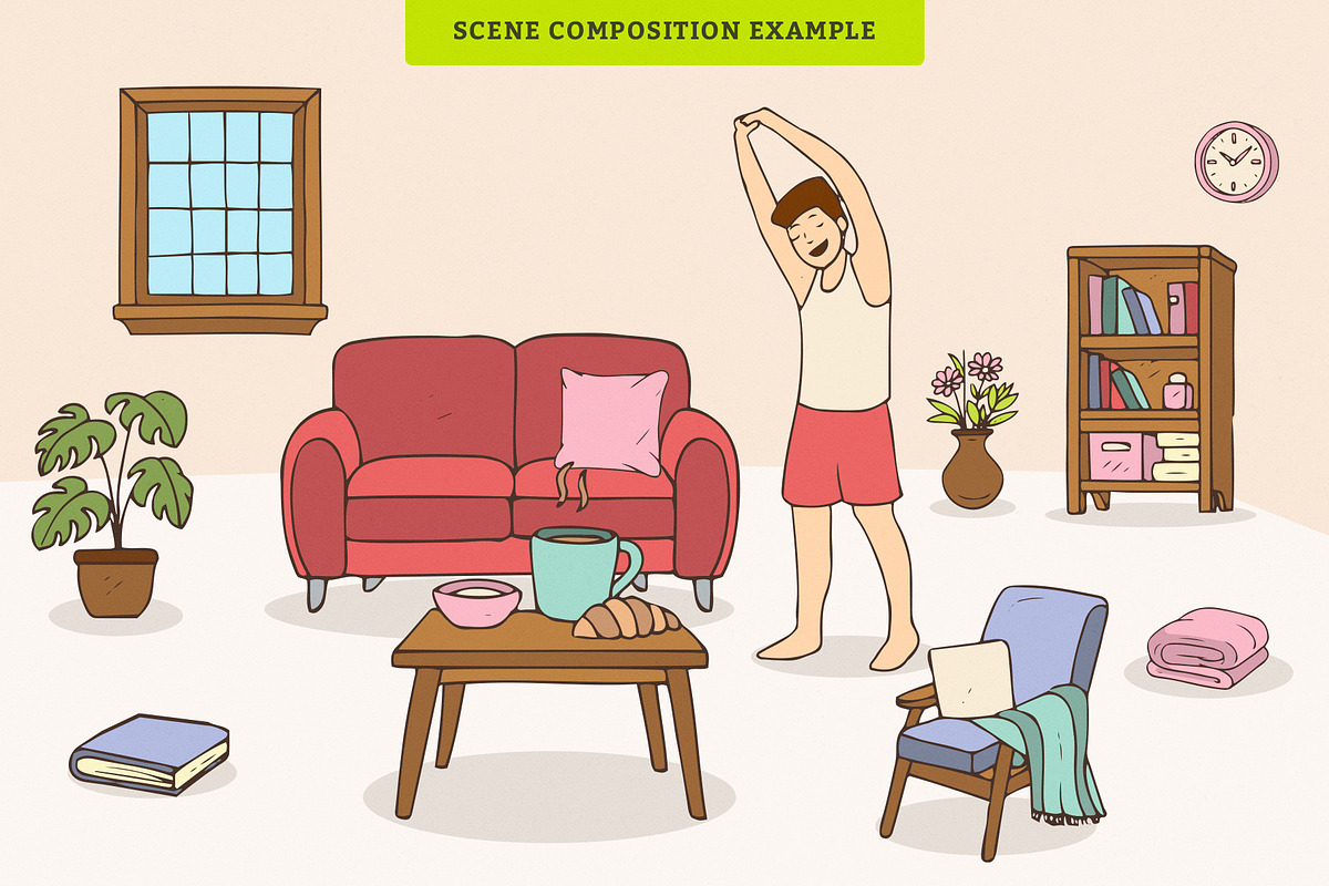 Morning Routine Cozy Home, an Illustration by MEANDSTUDIO (Photo 2 of 4)