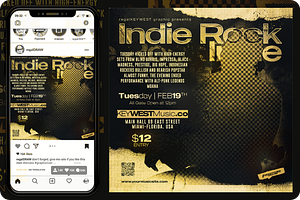 Indie Rock Music Flyer, a Flyer Template by regalDRAW
