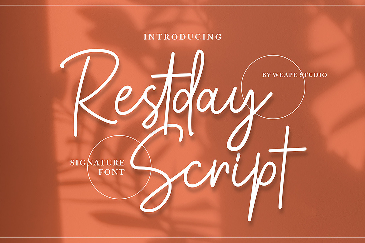 Restday Signature Script, a Script Font by Weape Studio (Photo 1 of 6)