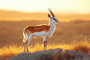 Springbok at Sunset African Wildlife, an Animal Photo by Pixeness Studio