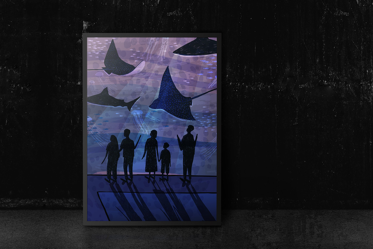 People in oceanarium, an Animal Illustration by Good Studio (Photo 2 of 4)