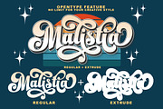Malistia - Retro Font & Extrude., a Script Font by IM Studio (Thumbnail 3 of 7)