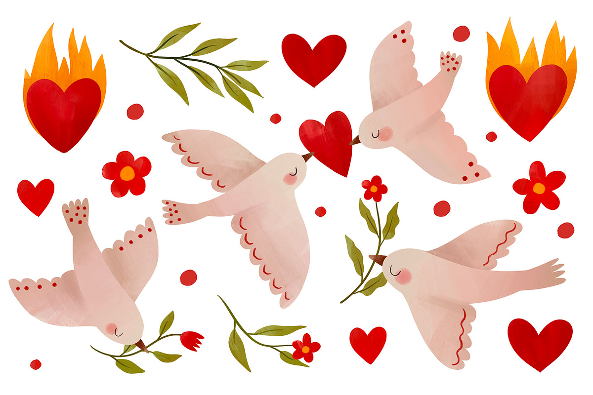 Peace Dove Clipart Set, Anti War, an Object Graphic by the_myro (Photo 1 of 6)