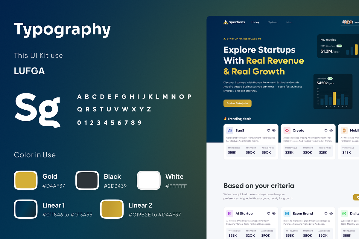 Apextions - Startup Marketplace WebKit preview 4