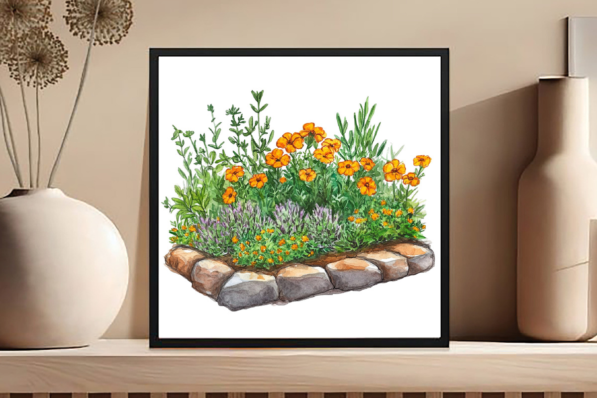 Garden Flower Bed Clipart Bundle, an Illustration by DreamCafeArt (Photo 7 of 8)