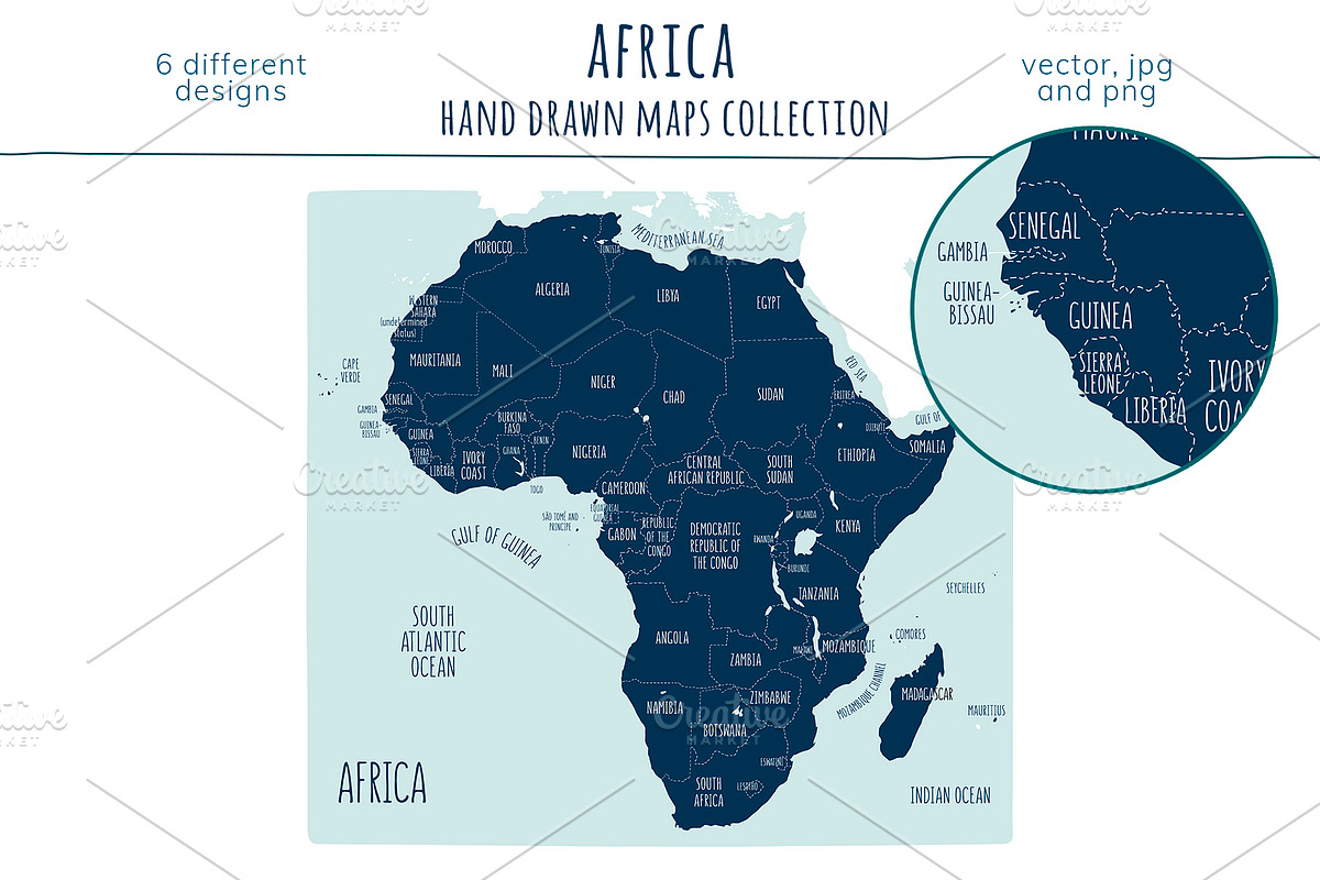 Africa Maps Collection, an Education Illustration by Illustrationsforteachers (Photo 7 of 8)