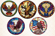 4th of July Eagle Round Stained Glas, a Seasonal Illustration by Rose Art (Thumbnail 3 of 4)