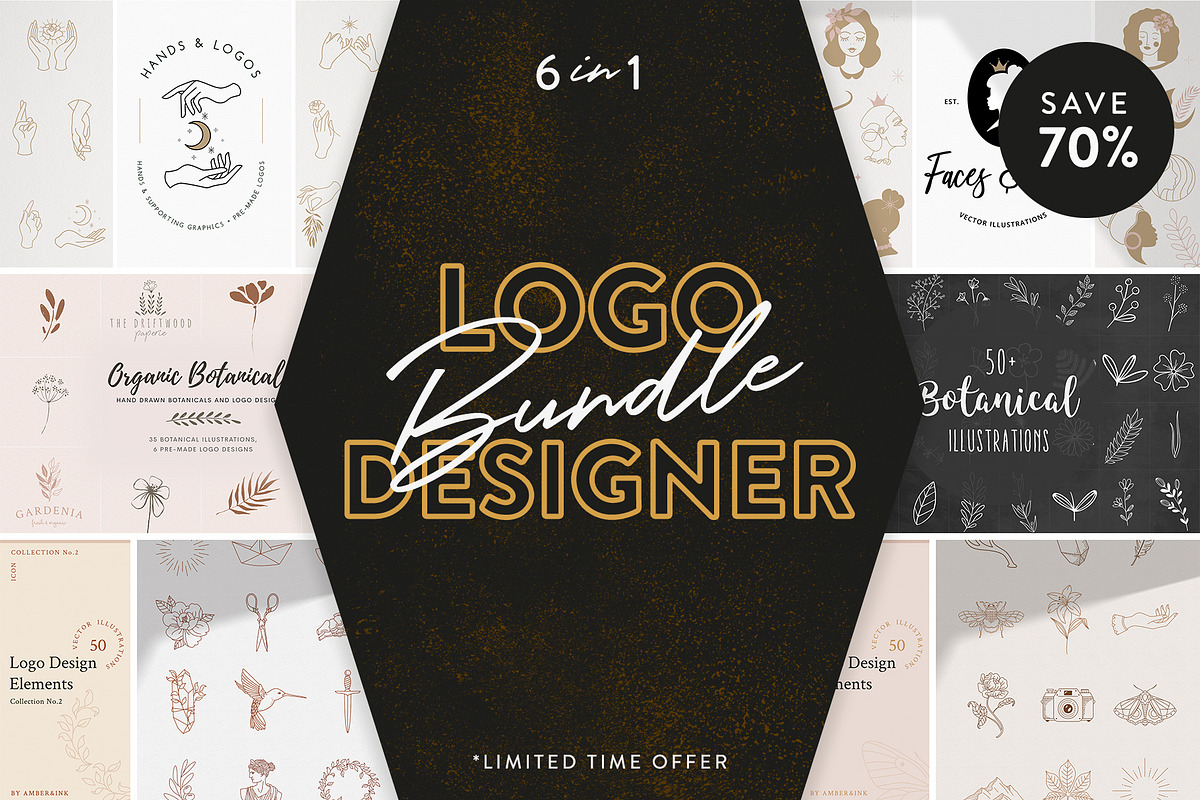 LOGO DESIGNER BUNDLE - 6in1, a Graphic by amber&ink (Photo 1 of 23)