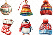 Watercolor Christmas Knitted Clipart, an Illustration by Black Bird Studio (Thumbnail 4 of 6)