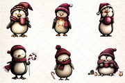 Whimsical Penguin Clipart, an Illustration by DreamCafeArt (Thumbnail 3 of 8)
