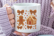 Gingerbread Christmas Coquette PNG, an Illustration by CraftArtStudio (Thumbnail 2 of 4)