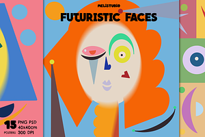 Futuristic Faces Illustrations