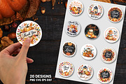 Fall Autumn Thank You Sticker Bundle, an Illustration by Actual Pixel (Thumbnail 1 of 22)