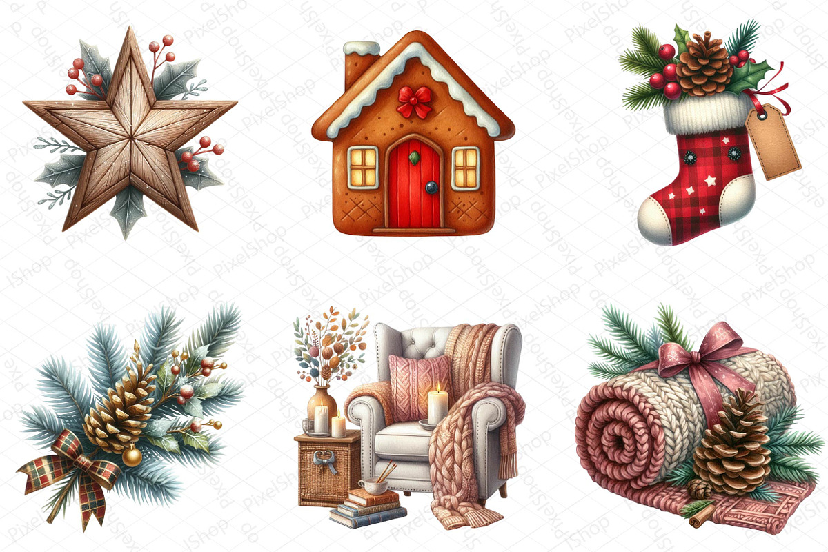 Cozy Christmas Time Clipart, an Illustration by DreamPrint404 (Photo 2 of 5)