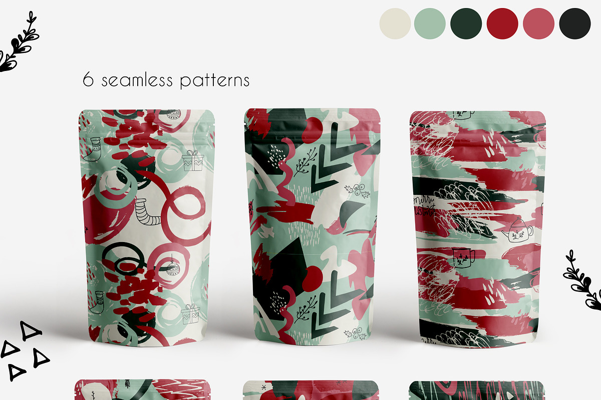 Christmas shapes collage maker, a Pattern Graphic by Cozy pattern shop (Photo 2 of 8)