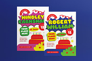 Blue Pink Kids Birthday Invitation, an Invitation Template by graphicook (Thumbnail 1 of 3)