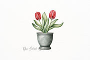 Realistic Tulip in Vintage Pot, an Illustration by New-School-Wave (Thumbnail 2 of 5)