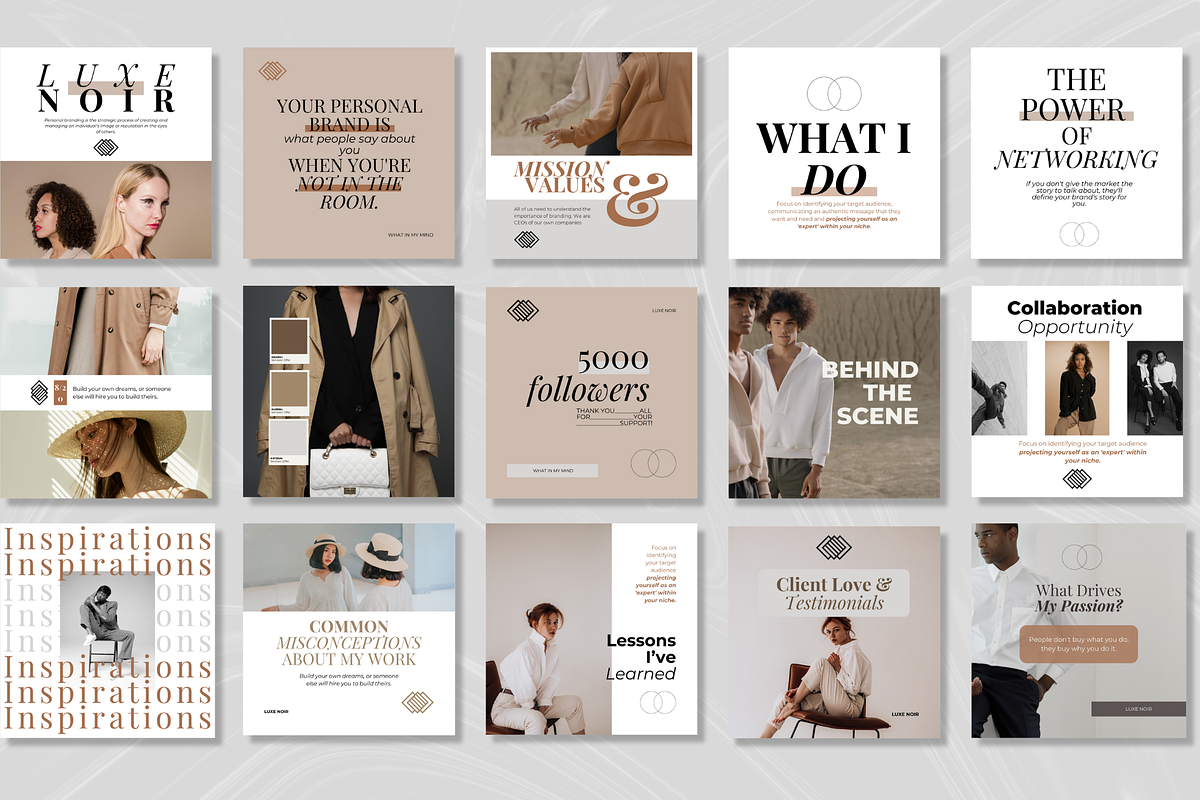 LUXE NOIR - Personal Branding Canva, a Social Media Template by Celine Studio (Photo 4 of 7)