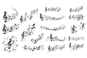Music Notes Waves, an Illustration by alexdndz